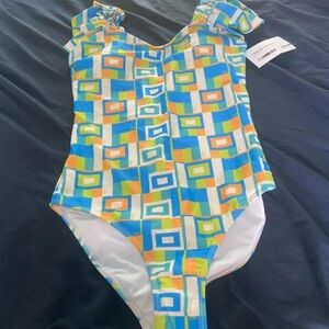 DAVI & DANI Multicolor Geometric One Piece Swimsuit